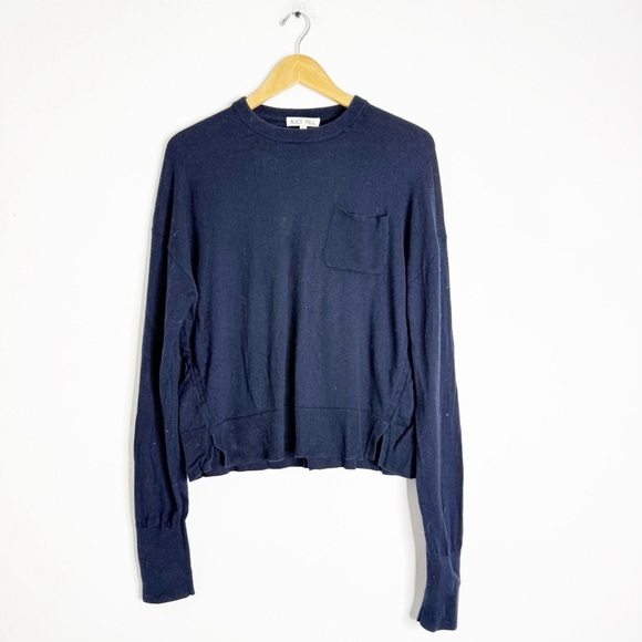 Alex Mill Merino Wool & Cotton Sweater Size Large Navy Blue - Picture 2 of 6